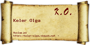 Keler Olga névjegykártya